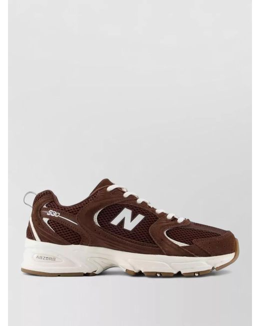 New Balance Brown Suede Panel Low-Top Sneakers