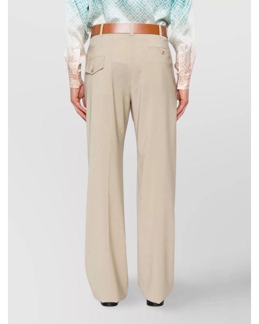 Moschino Natural Virgin Wool Straight-Leg Trousers for men