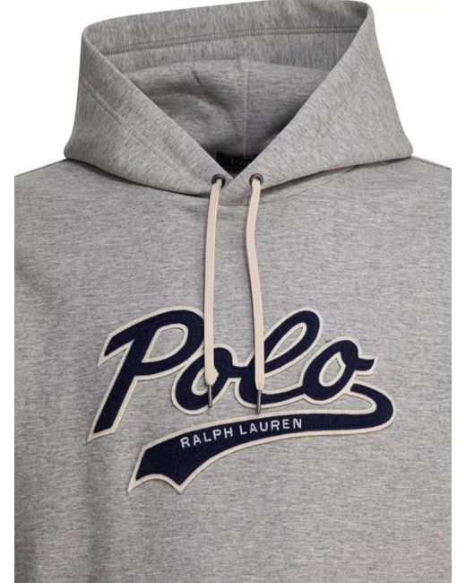 Polo Ralph Lauren Gray Cotton Logo Hoodie for men