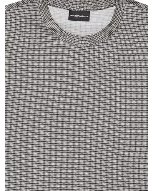Emporio Armani Gray Patterned Short-Sleeve T-Shirt for men