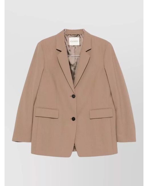 Closed Natural Wool Blend Double Breasted Tailored Jacket