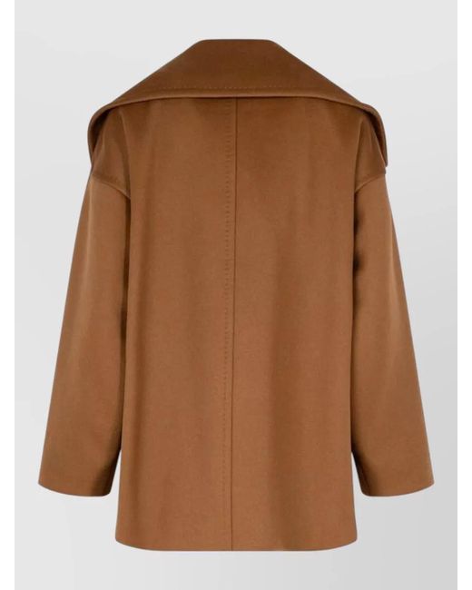 Max Mara Brown Peacoat Double Breasted Coat Large Lapels