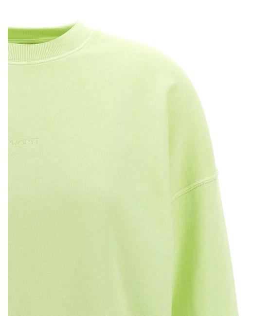 Carhartt Green Crew Neck Sweatshirt Ribbed Cuffs