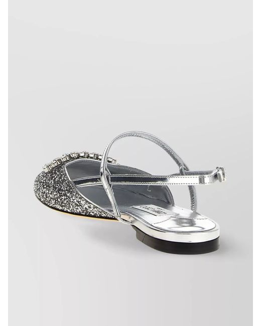 Jimmy Choo Metallic Crystal-Embellished Ballerina Shoes