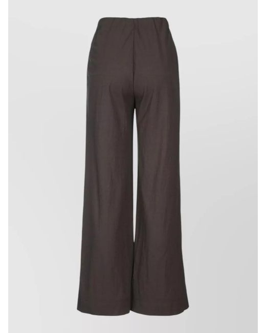 Harris Wharf London Brown High Waist Wide Leg Trousers Rayon