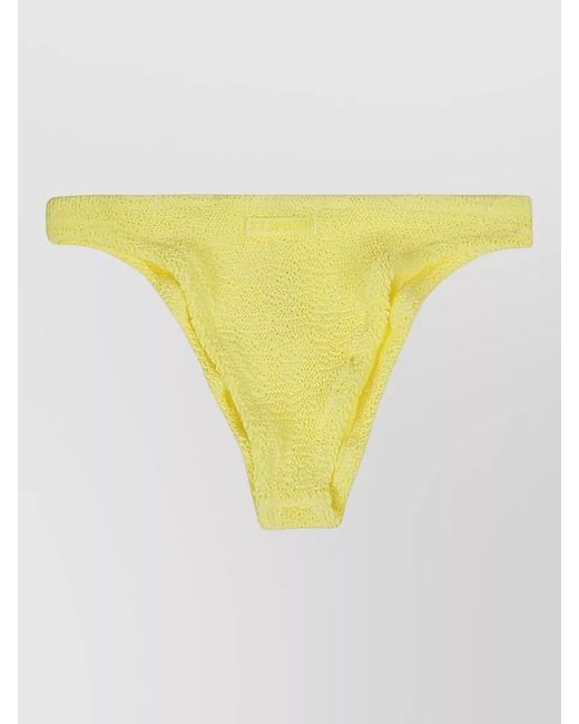Mc2 Saint Barth Yellow High Waist Textured Brazilian Swim Briefs