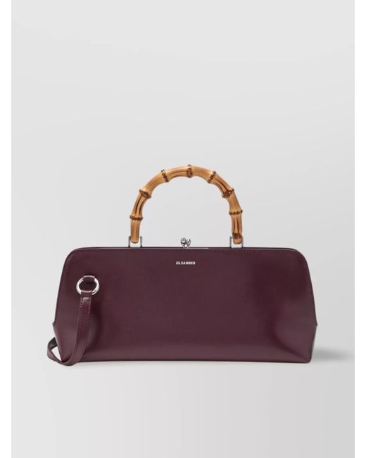 Jil Sander Purple Small Bamboo Bag Goji