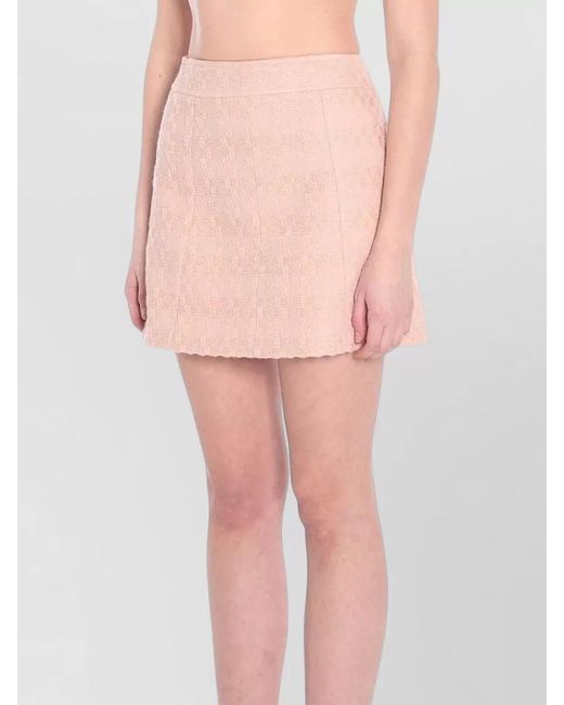 Céline Pink High Waist Mini Skirt Textured Fabric