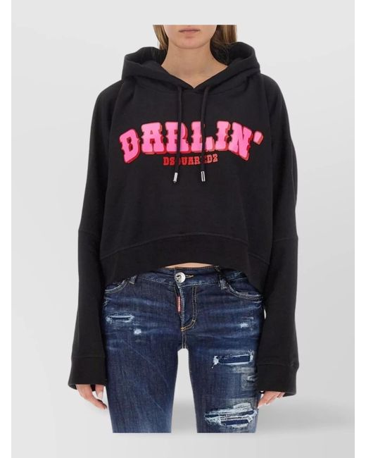 DSquared² Blue Logo-Print Cotton Sweatshirt
