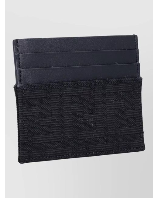 Fendi Blue Leather Card Holder for men