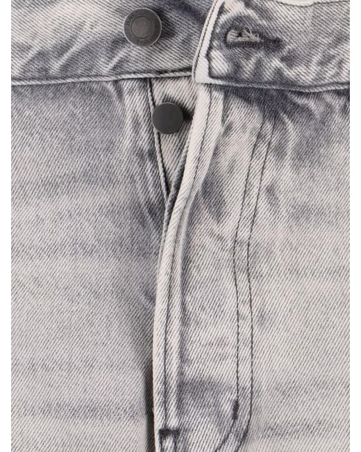 Haikure Gray Cotton Slim-Fit Straight-Leg Jeans for men