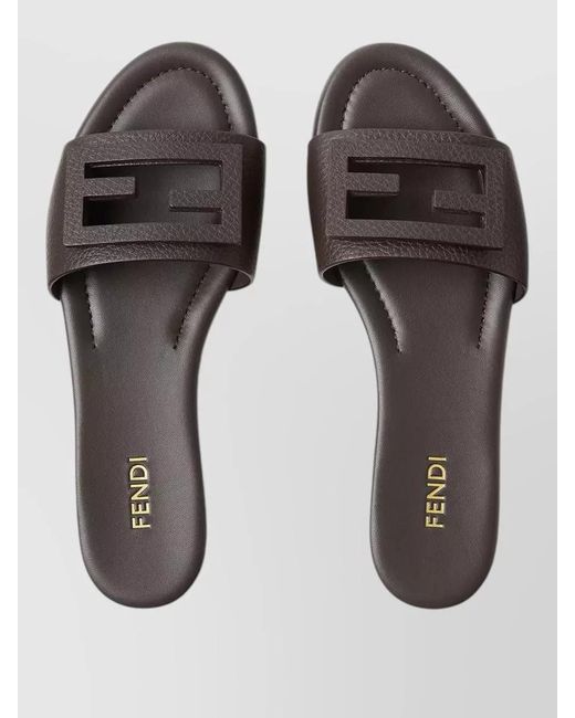 Fendi Multicolor Baguette Motif Slides Flat Sole Design
