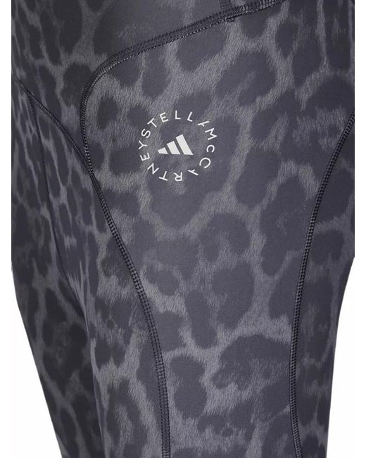Adidas By Stella McCartney Blue Leopard-Print 7/8 Leggings