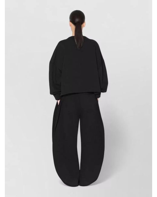 Alaïa Blue Cotton Fleece Wide-Leg Trousers