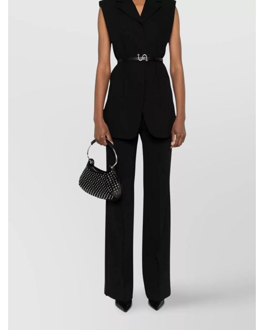 Sportmax Black Wide-Leg Trousers