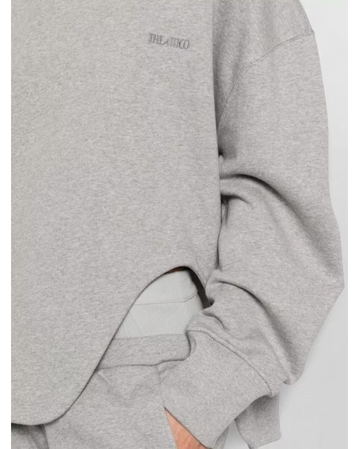 The Attico Gray Cotton Oversized Asymmetric Cutout Sweatshirt