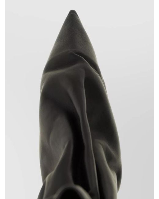 Rick Owens Black Pointed Toe Ankle Boots Clear Heel
