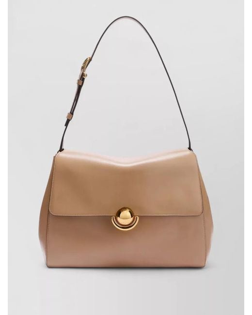 Furla Natural Domus Medium Shoulder Bag Hardware Strap