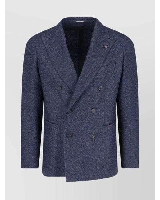 Tagliatore Blue Wool Blend Blazer for men