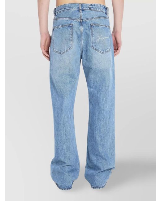 Jacquemus Blue Denim Straight-Leg Trousers for men