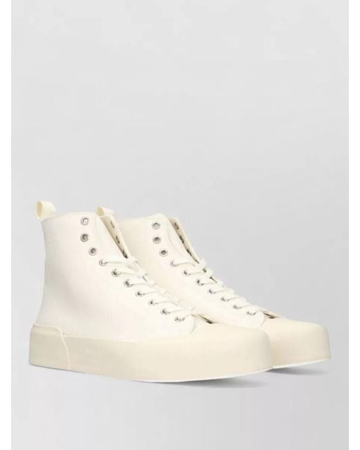 Jil Sander Natural Canvas High-Top Sneakers for men