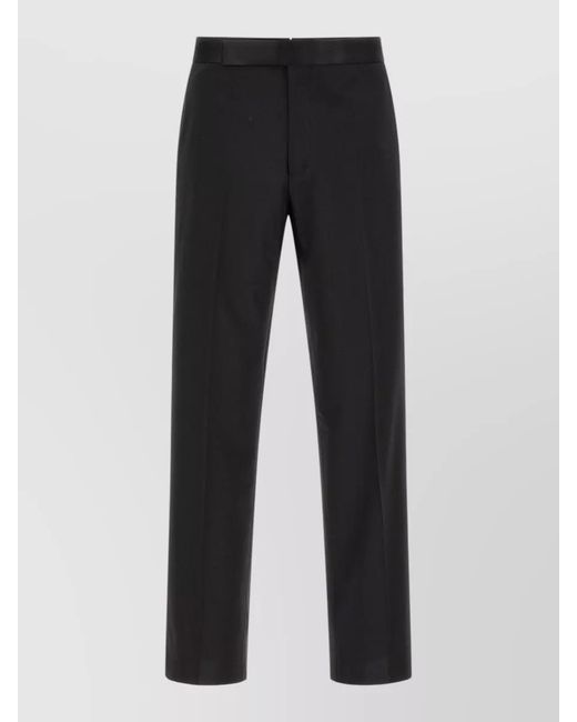 Lardini Black Virgin Wool Straight-Leg Tailored Trousers for men