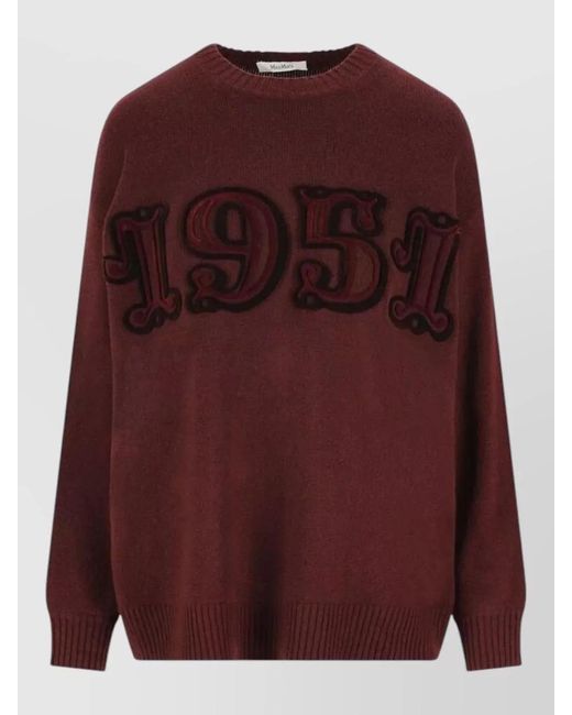 Max Mara Purple Wool Blend Fido Crew Neck Sweater