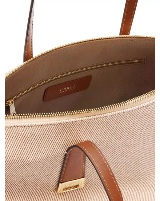 Furla Natural Olivia Large Tote Bag Dual Handles