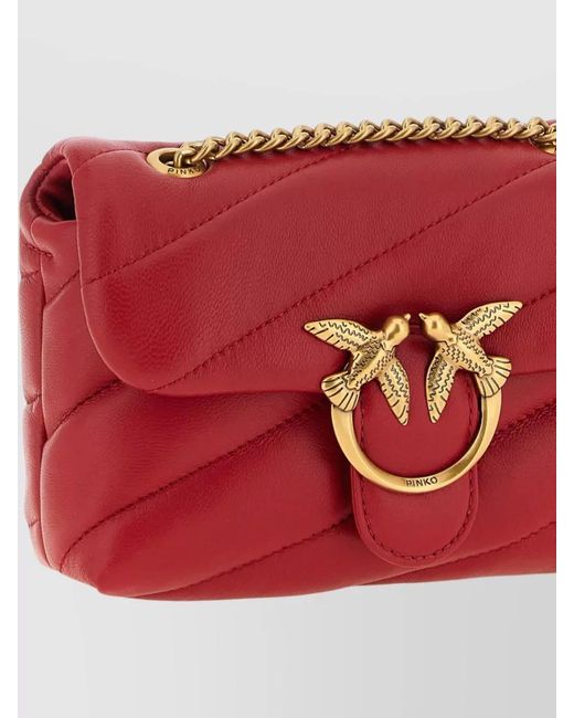 Pinko Red Baby Love Puff Chain Shoulder Bag