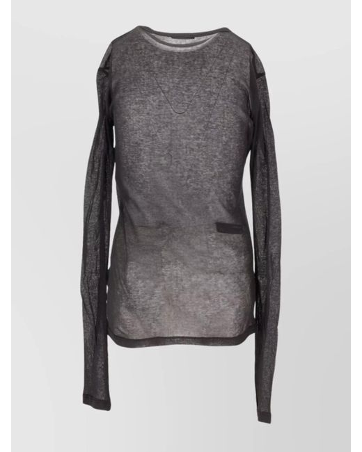Ann Demeulemeester Gray Slim-Fit Long-Sleeve Cotton T-Shirt