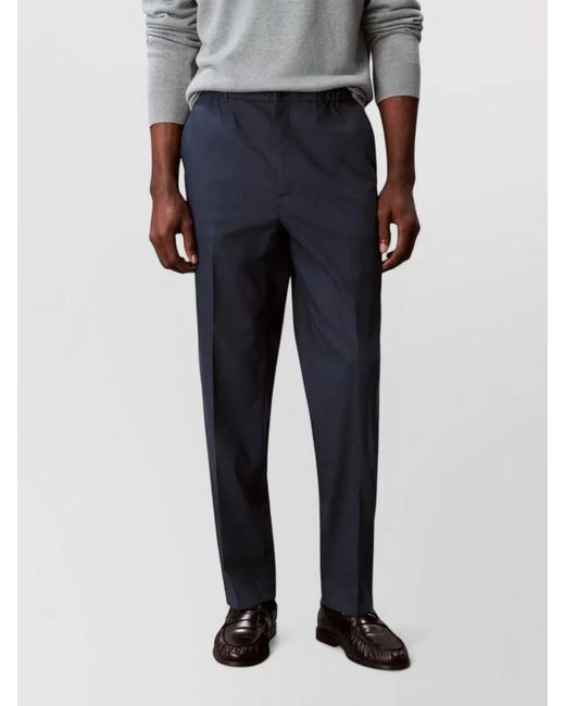 Calvin Klein Blue Linen Lyocell Pants Straight Leg Pockets for men