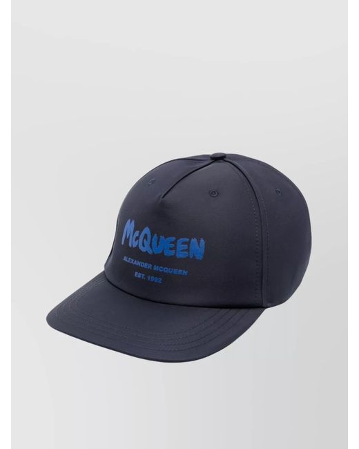 McQueen Blue Logo-Print Baseball Cap for men
