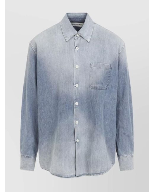 Our Legacy Blue Denim Oversized Shirt for men