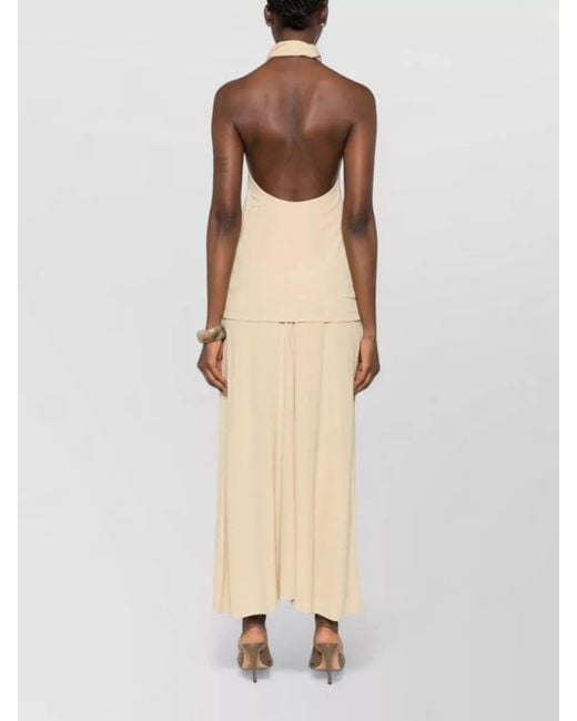 Totême Natural Jersey Twisted Halterneck Sleeveless Maxi Dress