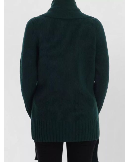 Dolce & Gabbana Green Cashmere Ribbed High-Neck Cardigan