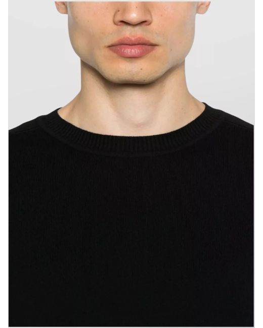 C P Company Black Cotton Knit Jumper for men