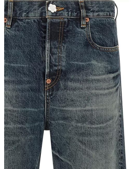 KENZO Blue Denim Straight-Leg Jeans for men