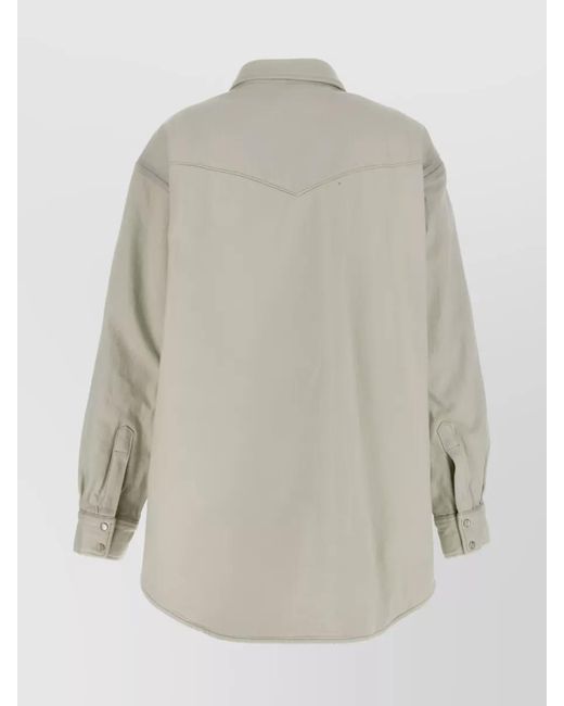 Maison Margiela Gray Padded Oversized Denim Shirt Jacket