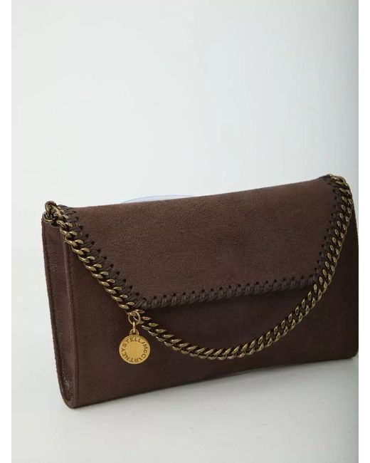 Stella McCartney White Falabella Alter Suede Clutch Bag
