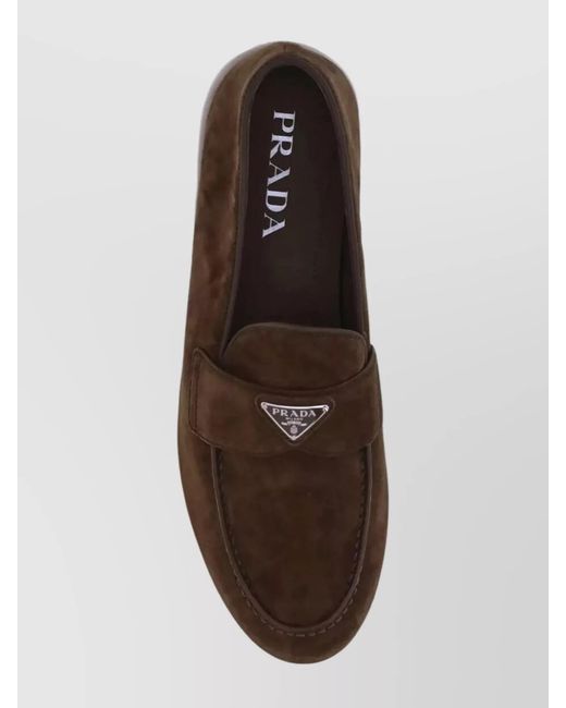Prada Brown Suede Loafers for men