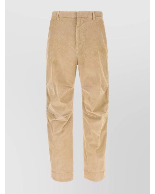 DSquared² Natural Corduroy Straight-Leg Trousers for men