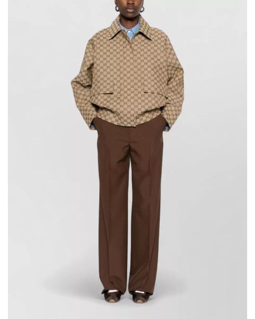 Gucci Brown Tailored Wide Leg High Waist Trousers