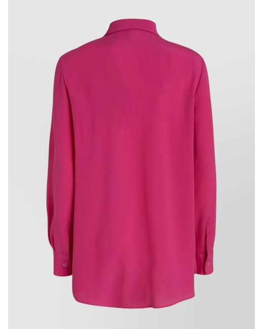 Etro Pink Silk Crepe De Chine Shirt