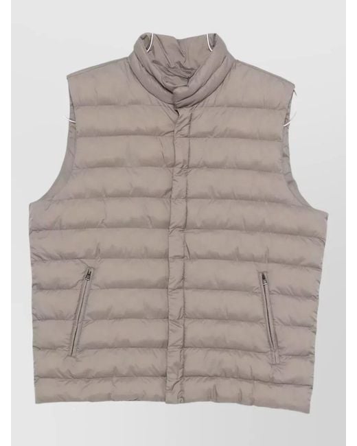 Herno Gray Down Sleeveless High Neck Gilet for men