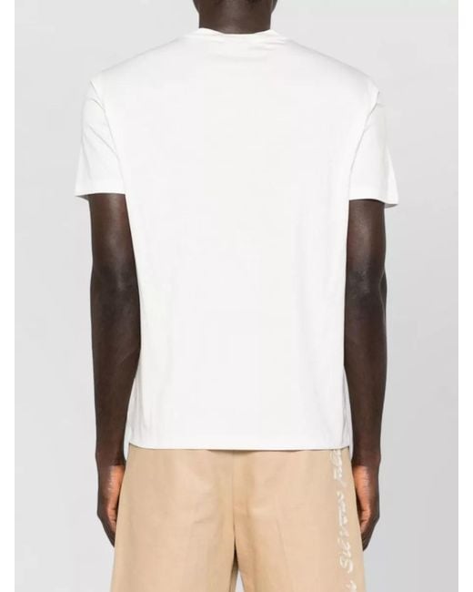 Emporio Armani White Silk Blend Logo Short-Sleeve T-Shirt for men