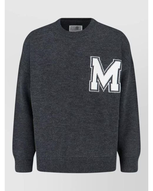 MM6 by Maison Margiela Gray Crewneck Jumper for men