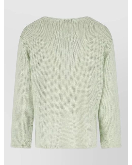 Giorgio Armani Green Crewneck Knit Sweater Soft Texture for men