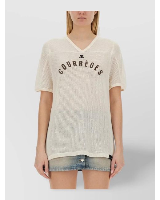 Courreges Natural Regular-Fit Logo T-Shirt
