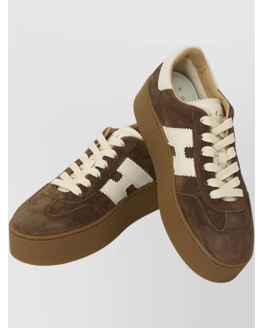 Hogan Brown Cool Lace Up Sneakers Suede Leather