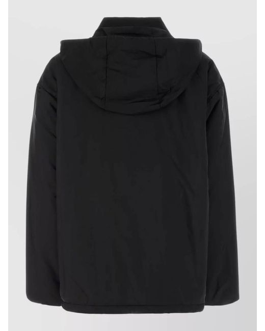 Prada Black Renylon Hooded Padded Jacket Front Pocket